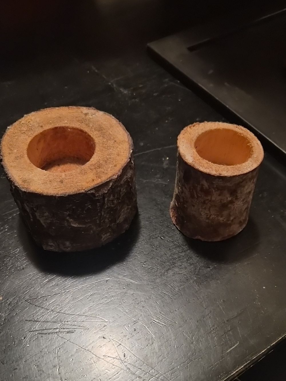 Rustic Natural Wood Votive Candle Holders - Brown